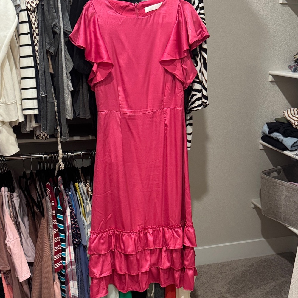 Vibrant Pink Ruffle Dress
